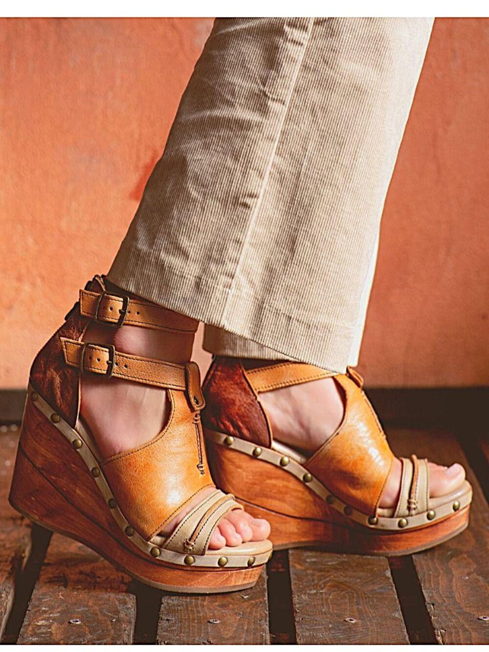 BED/STU Princess Wedge Sandals (For Women) Cafe Latte Lux - Picture 1 of 8